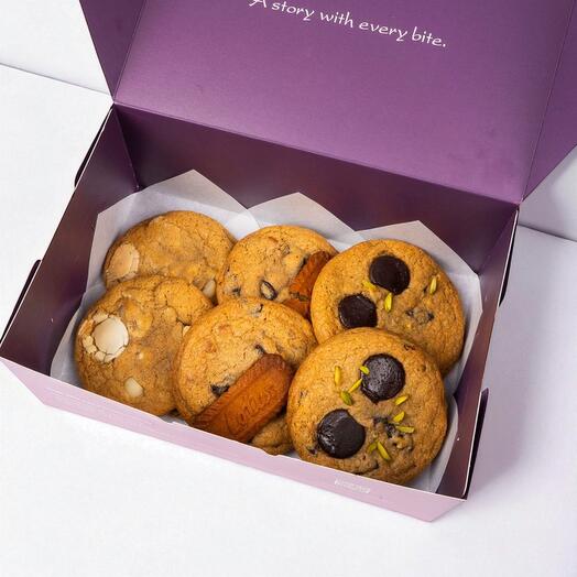 Box of 6 Gourmet Cookies – Chocolate Pistachio, Chocolate Macadamia   Lotus Chocolate