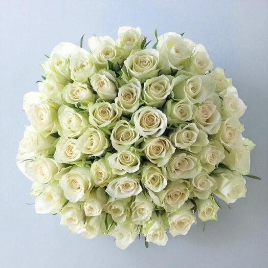 50 White Roses Bouquet