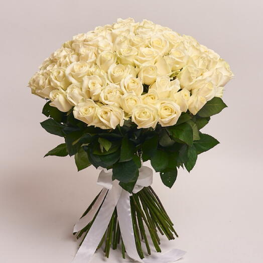 101 White Roses Bunch