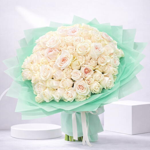 Eternal Ivory 101 Premium White Roses Grand Bouquet