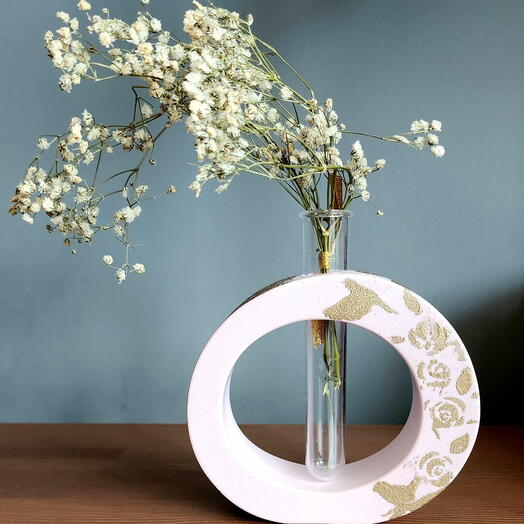 Jesmonite embossed vase