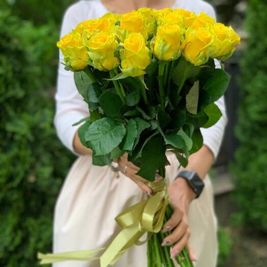 bouquet de 31 roses jaunes