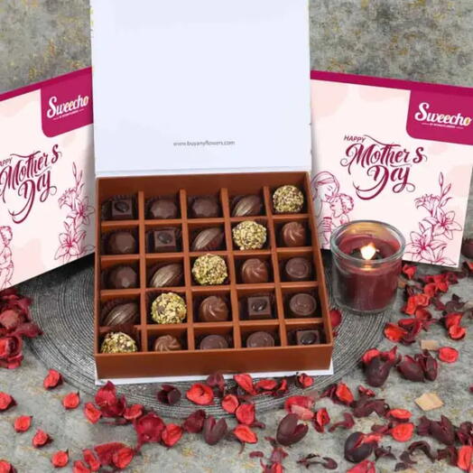 Премиальное ассорти шоколадных конфет ко Дню матери 25 шт. от Sweecho