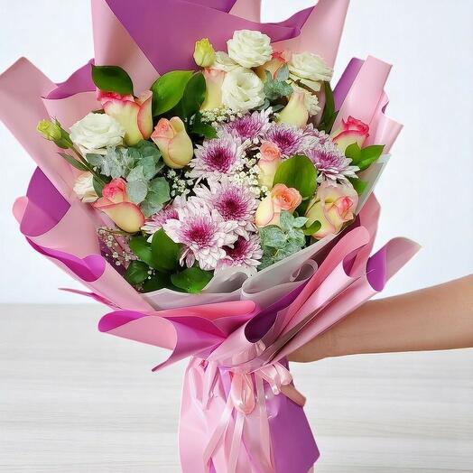 Délice floral rose et blanc