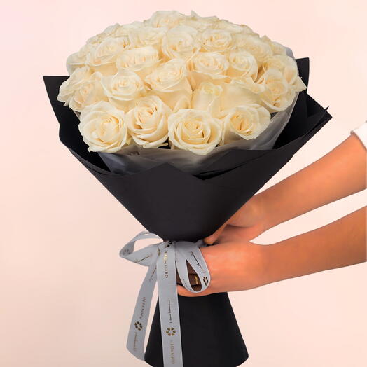 Bouquet de 36 roses blanches