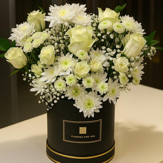 Цветочная коробка «Белый букет» — Выздоравливай скорее