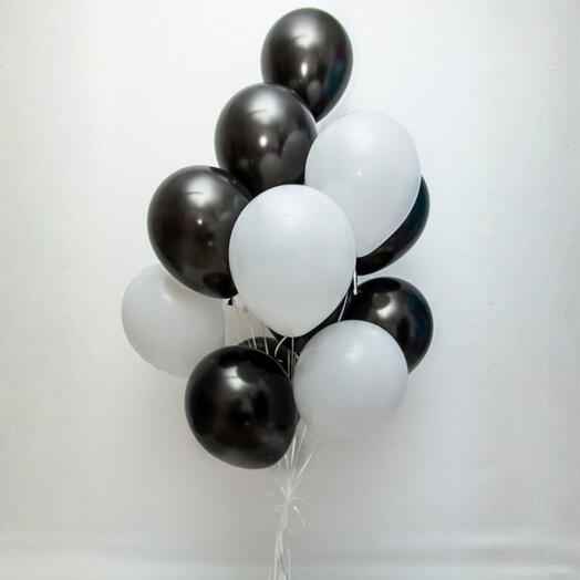 Set de 16 globos Elegance negros y blancos
