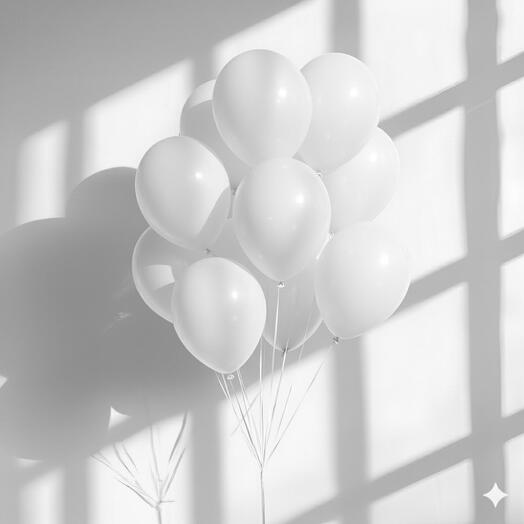 Helium White Balloons