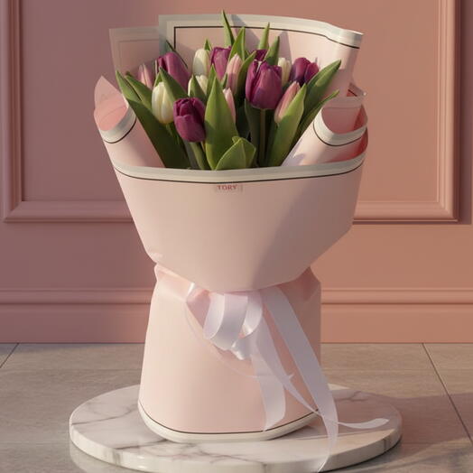 Bouquet of 15 Mixed Tulips