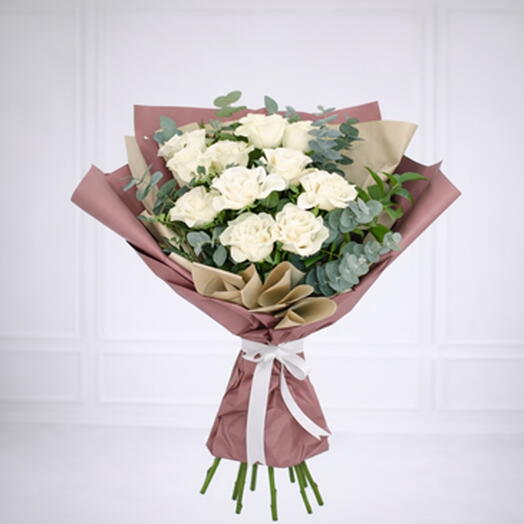 Bouquet de roses Élégance Blanche