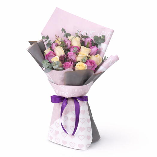 Пастельная принцесса 21 роза