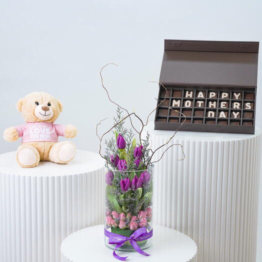 Purple and Pink Elegance Vase Trio