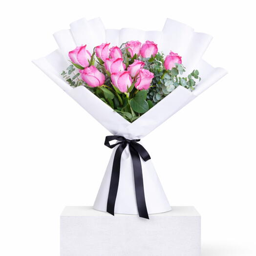 12 stems Deep Purple  Roses  Bouquet