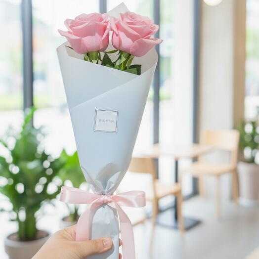 Two Pink Roses Bouquet: Same Day Mother s Day Flower Delivery Abu Dhabi