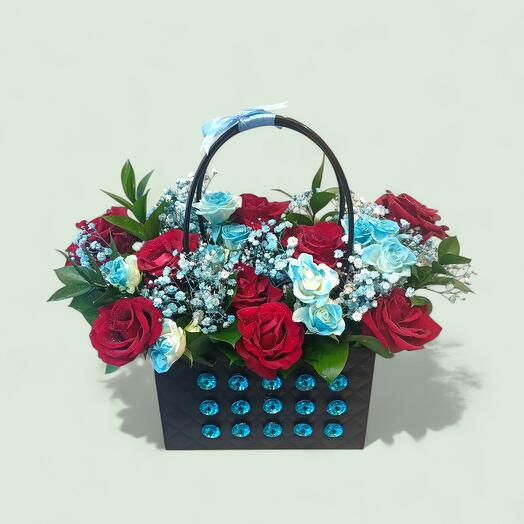 Корзина «Красная синяя рапсодия»