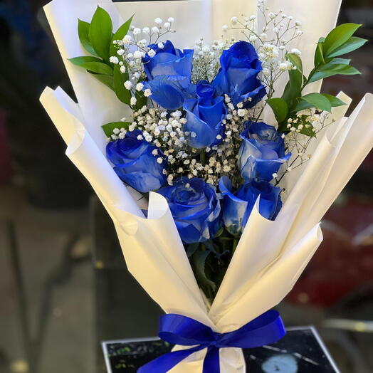 Blue rose nice bouquet