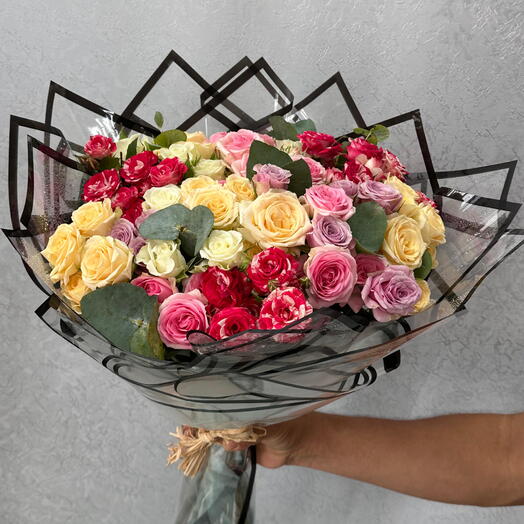 Elegant Mixed Baby Roses Bouquet
