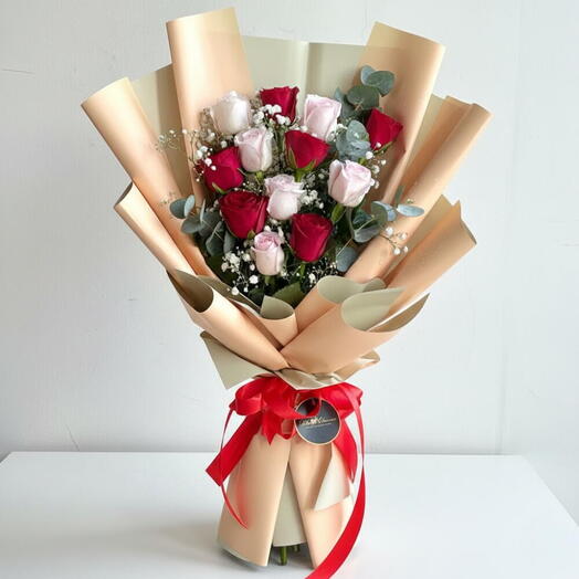 11 Mixed Red   Pink Roses