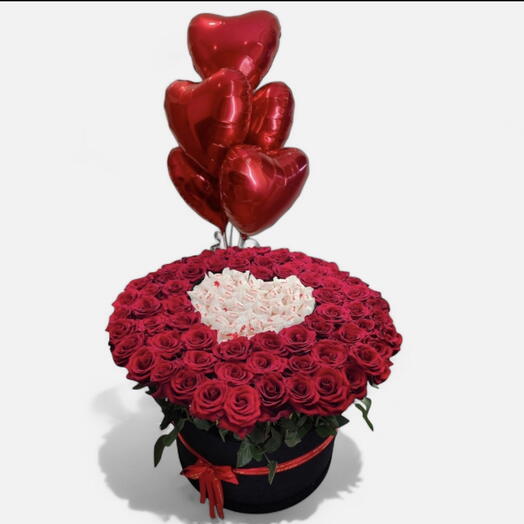 Women s Day Glorious Set_ 99 Red Rose, Refello Chocolate, and Heart Balloons