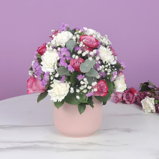 Majestic 19 Roses and Carnations Arrangement