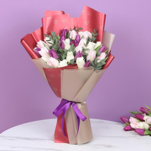 Rampwalk Ramo de 30 rosas y tulipanes