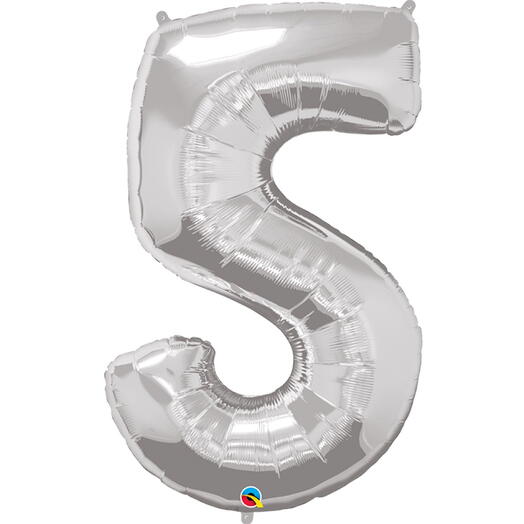 Silver Number Five Helium Balloon-5352