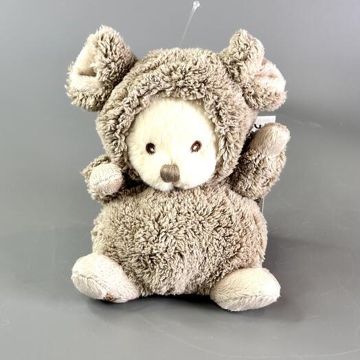 Peluche Ziggy con disfraz de ratón, gris 15cm