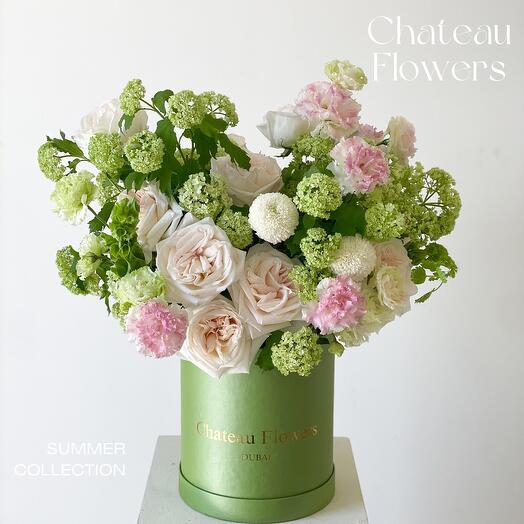 Flores en la Caja Caja Verde de Verano