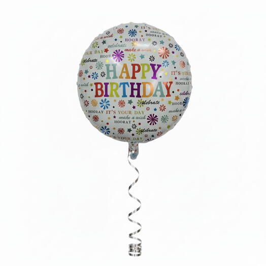 Festive Fireworks Happy Birthday Foil Balloon