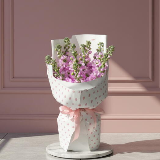 Ramo de 11 alhelíes rosas