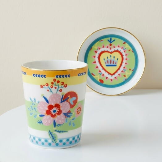 Кружка с крышкой - цветок