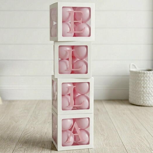 Personalized 12x12 Baby Girl Boxes – Custom Name Display Setup