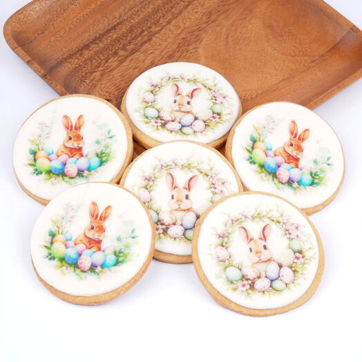 Biscuits imprimés au motif du lapin de Pâques