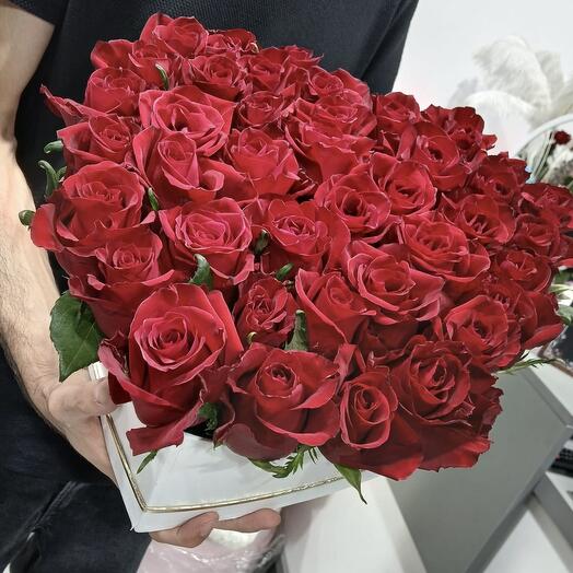 Flowers in a heart shaped box