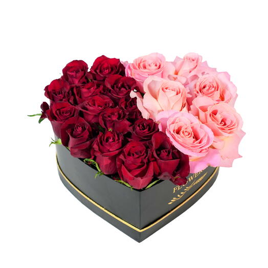 Corazón rosa y rojo