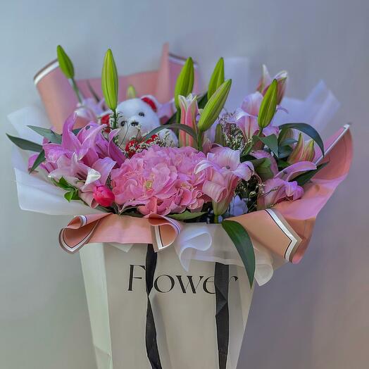 Pink Elegance in a Bag Bouquet