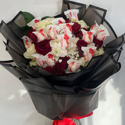 Raffaello red and white bouquet