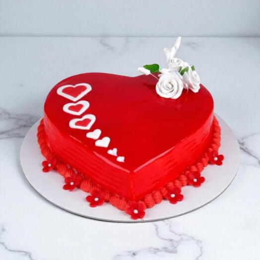 Red Gel Heart Cake