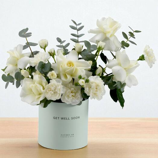 Coffret blanc éthéré « Bon rétablissement »