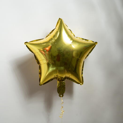 Globo metalizado en forma de estrella dorada-5262