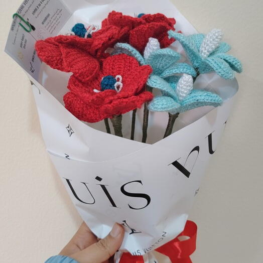 Meadow bliss/ crochet anemone plumeria flower bouquets