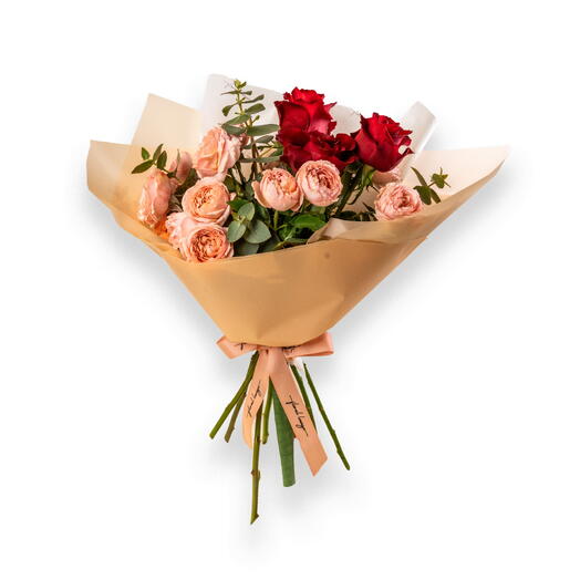 Красно-персиковый букет