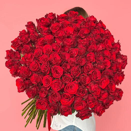 Royal: Grand bouquet de 100 tiges de roses