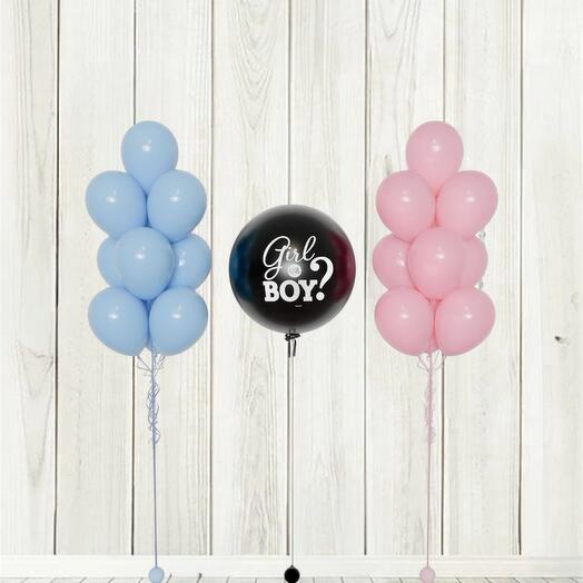 Set de globos para revelar el sexo del bebé