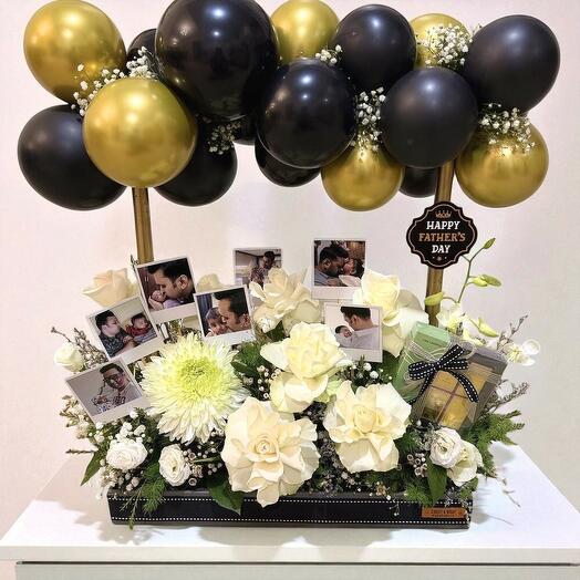 Fresh Flowers Balloon Hamper