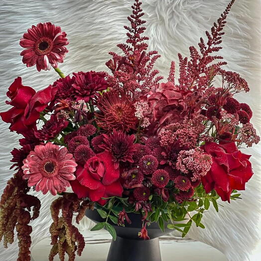 Red flowers floral arrangement