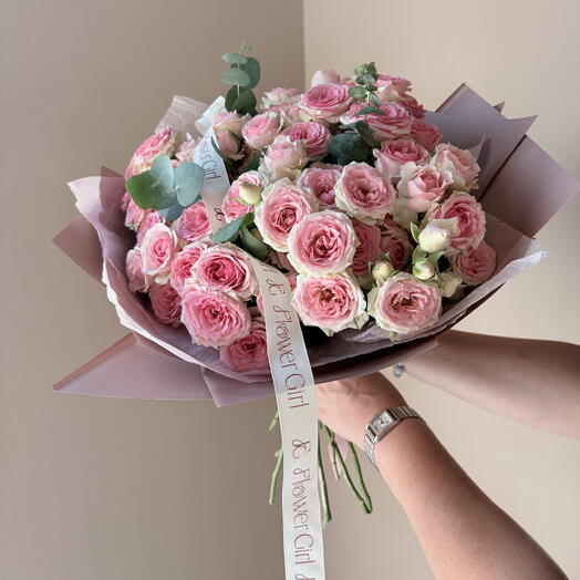 grand bouquet monofleur nuage rose