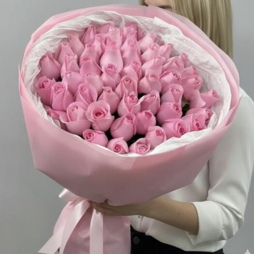 51 Pink Roses Bouquet - Elegance