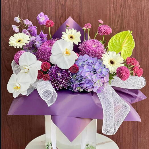 Mix flowers bag bouquet