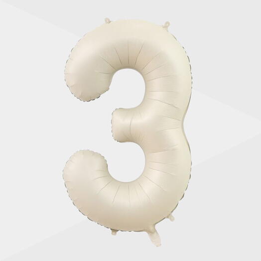 Number 3 beige balloon